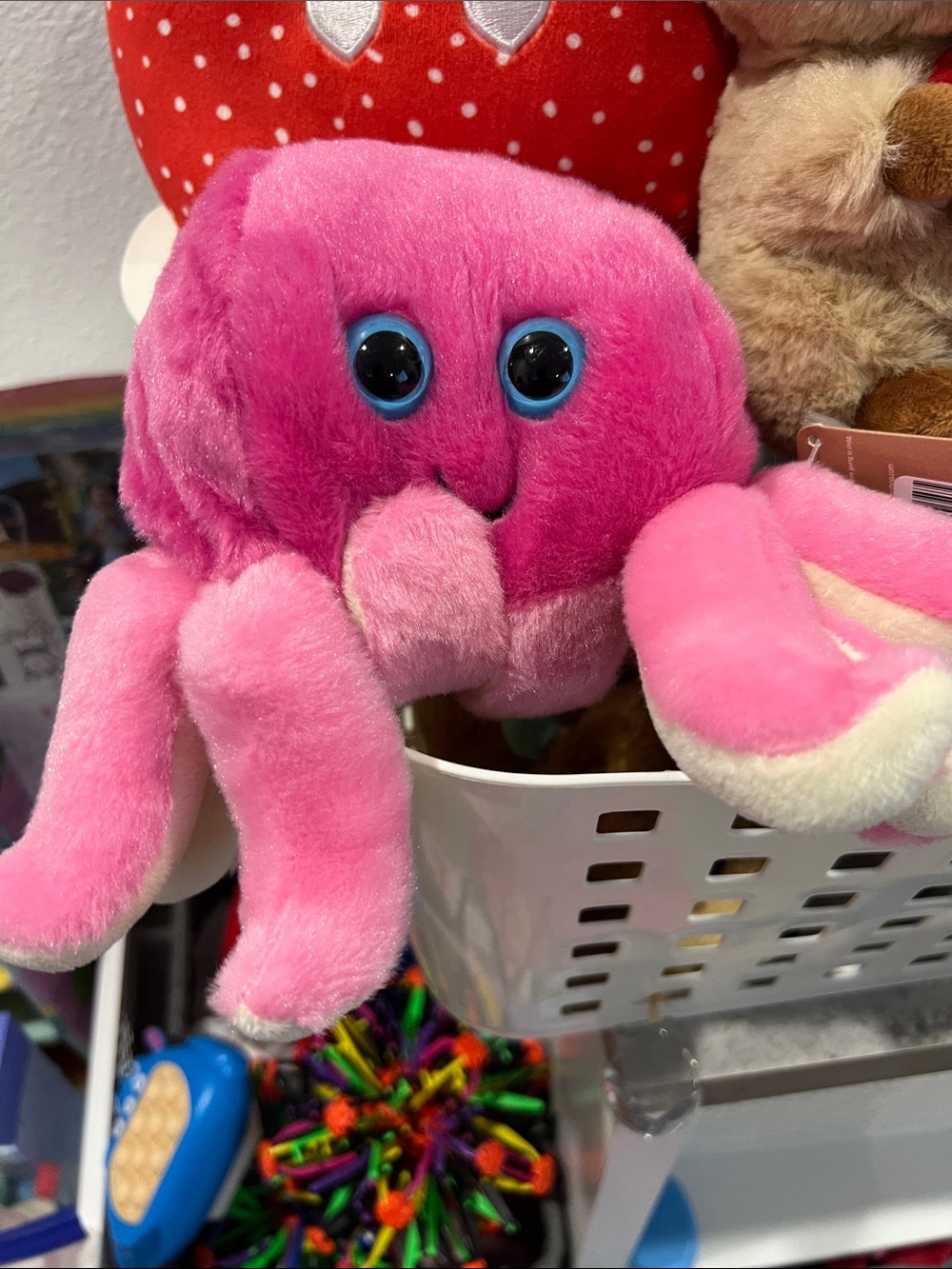 Plush Pink Octopus Soft Toy - wearable on wrist!